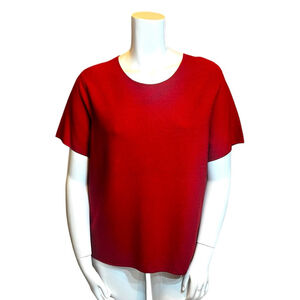 Eileen Fisher Orange/Red Short Sleeve Sweater Plus 1X
